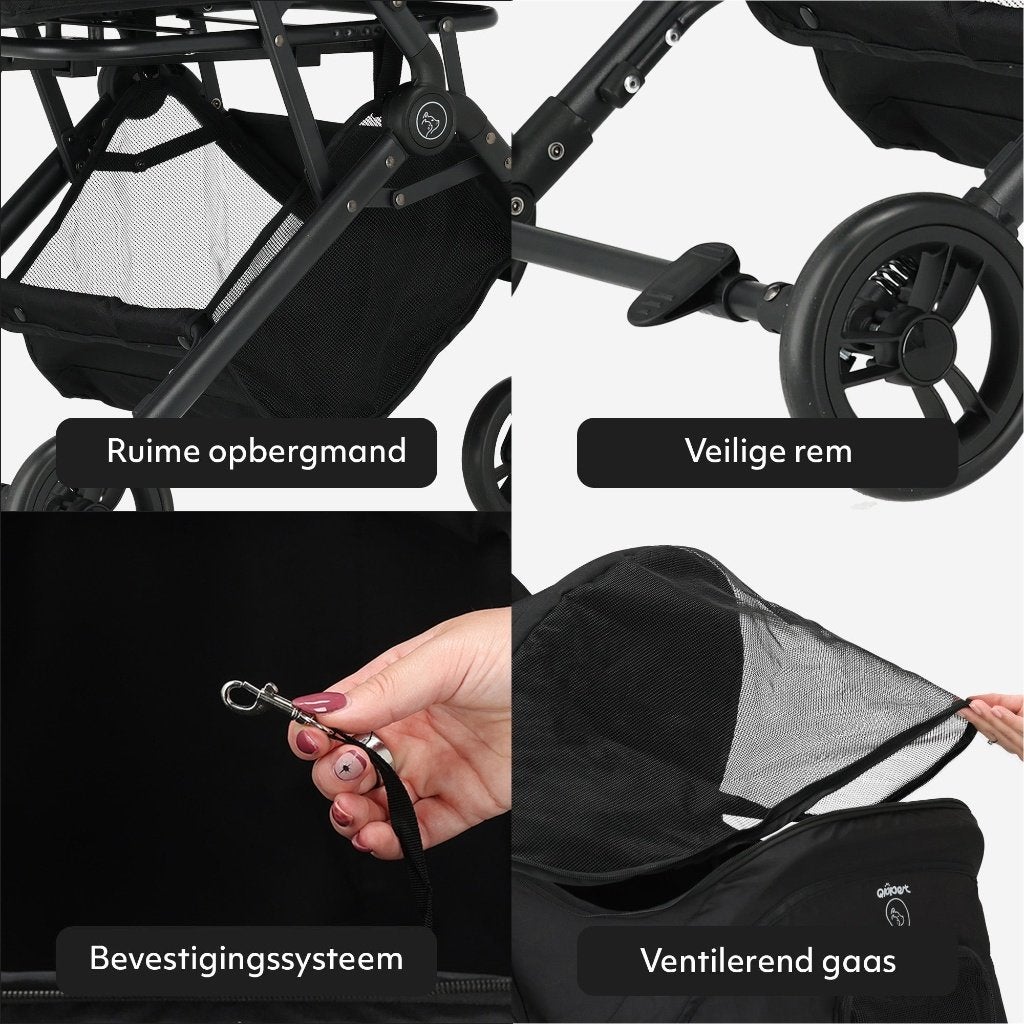 Qplay QPPet hondenbuggy zwart | Opvouwbaar, Dieren en Toebehoren, Info@qplayy.com, Overige merken, Hondenbuggy, Neumarkt 39, 50667 Keulen, Duitsland