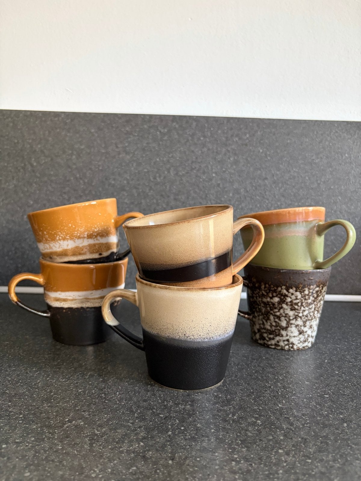 HK Living koffiemokken met oor, Overige merken, Keramiek, Zo goed als nieuw, Overige stijlen