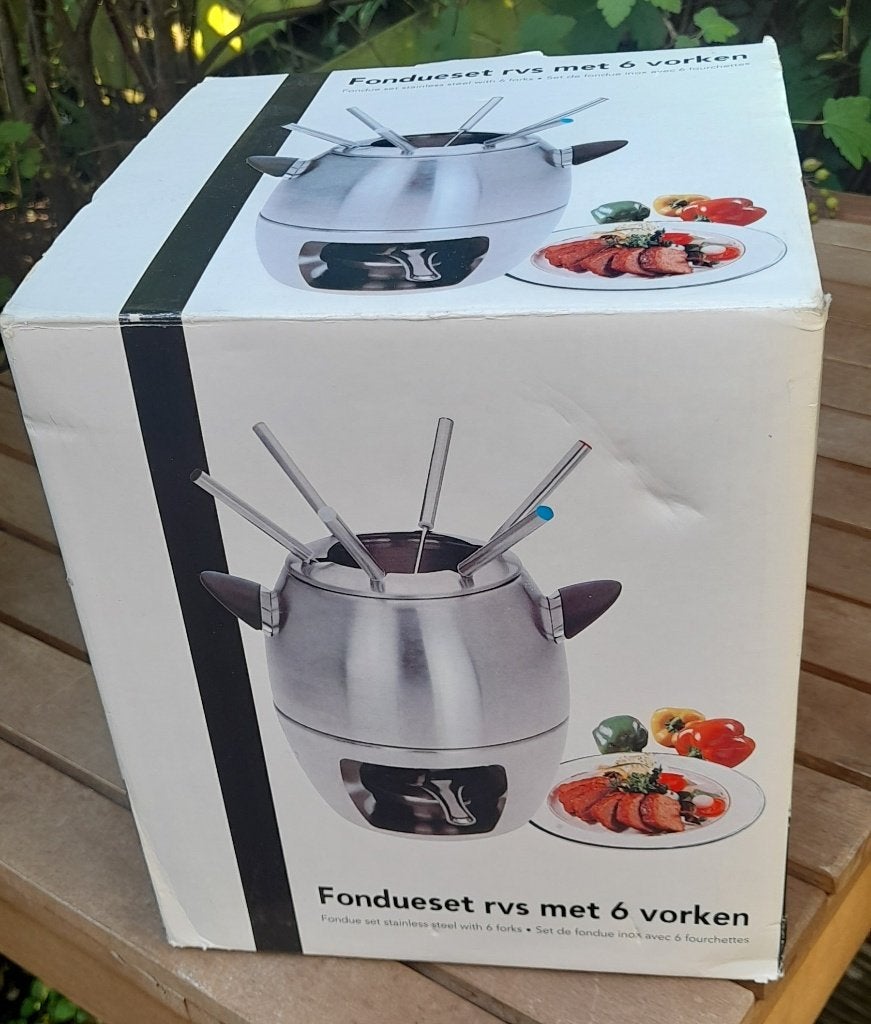 fonduepan, Ophalen, Overige typen, Zo goed als nieuw, Rvs