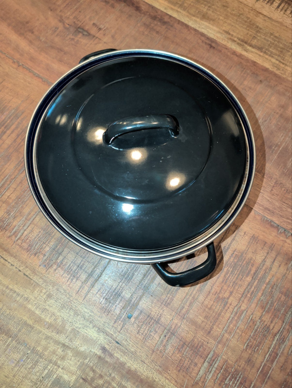 Mooie zwarte BK emaille kookpan met deksel, Ophalen, Gebruikt, Geschikt voor inductie, BK