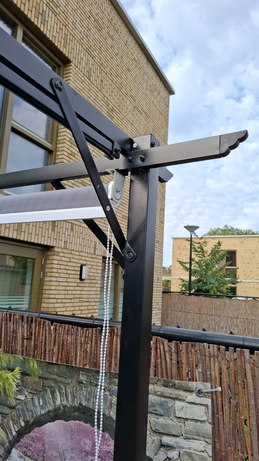 pergola breed4 lang3 hoogte 230 zwart met grijs doek gratis, Tuin en Terras, Ophalen, Droogmolen
