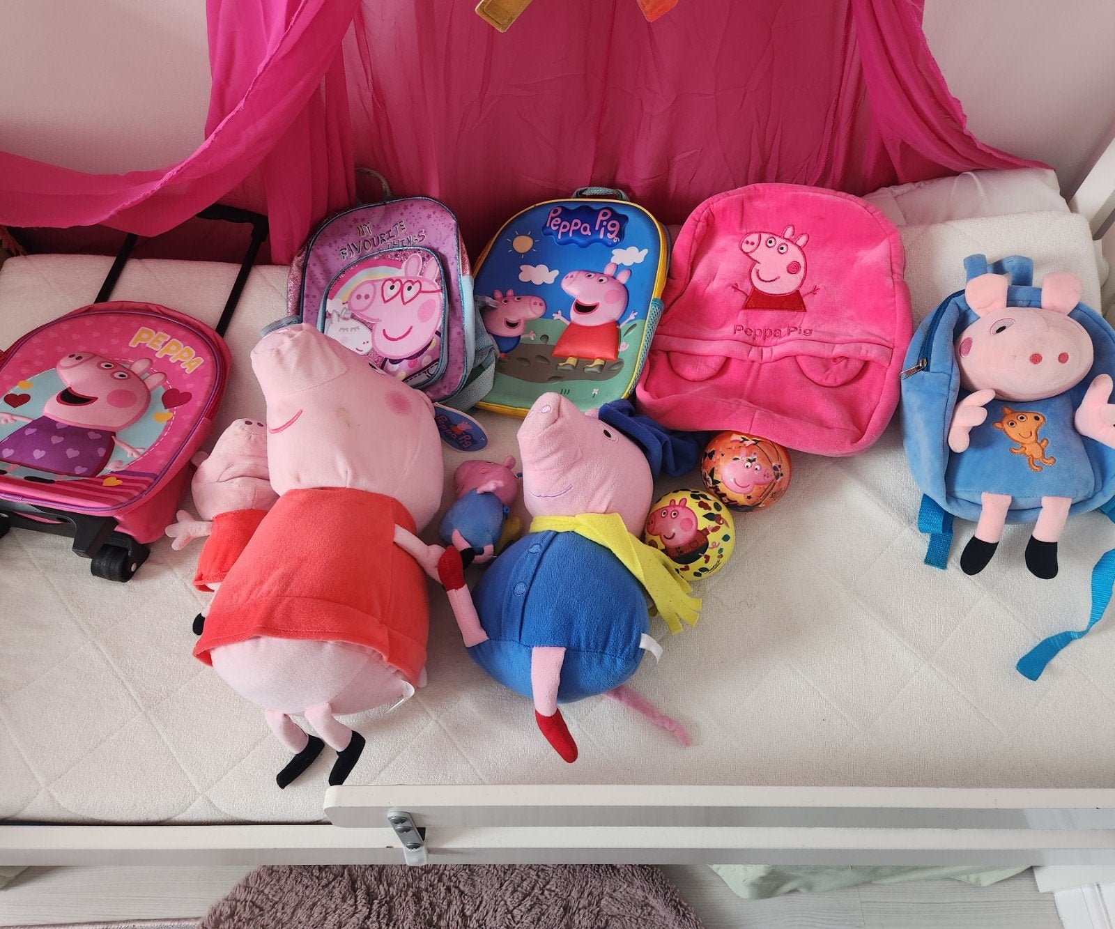Peppa Pig Rugzakken en Knuffels Set, Ophalen, Gebruikt, Overige merken, Overige typen
