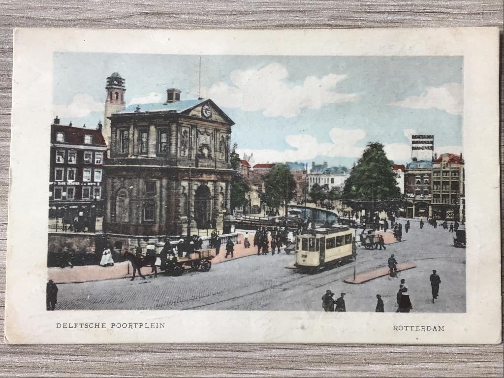 Rotterdam Delftsche Poortplein 1923, Verzenden, 1920 tot 1940, Gelopen, Zuid-Holland
