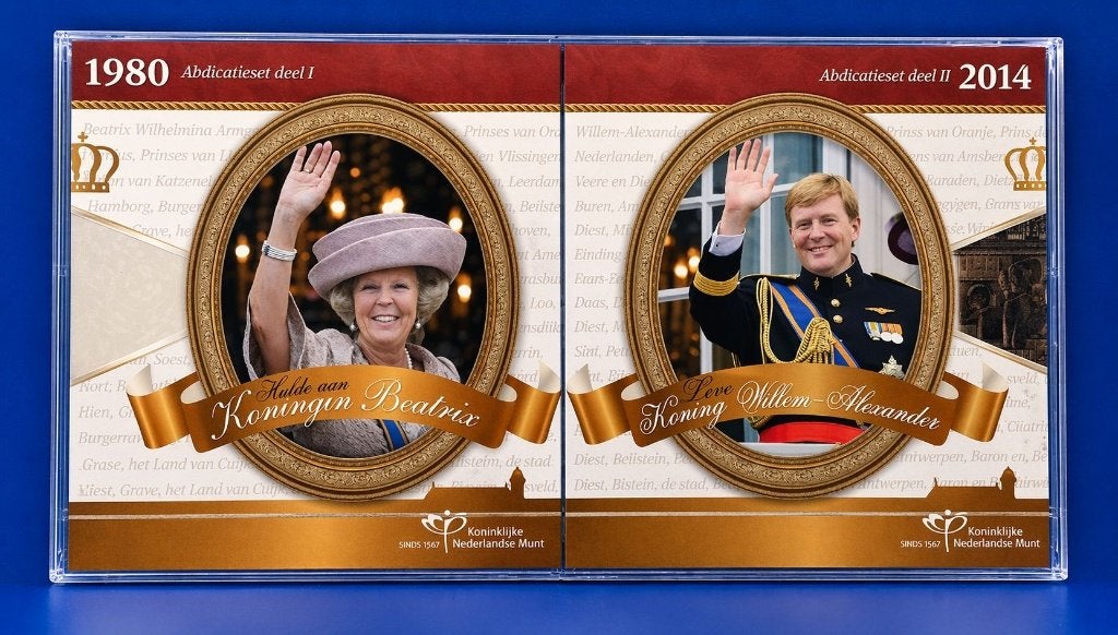 Abdicatie Set Deel I en Deel II BU met penningen 2013-2014, Verzenden, Koningin Beatrix, Euro's, Setje