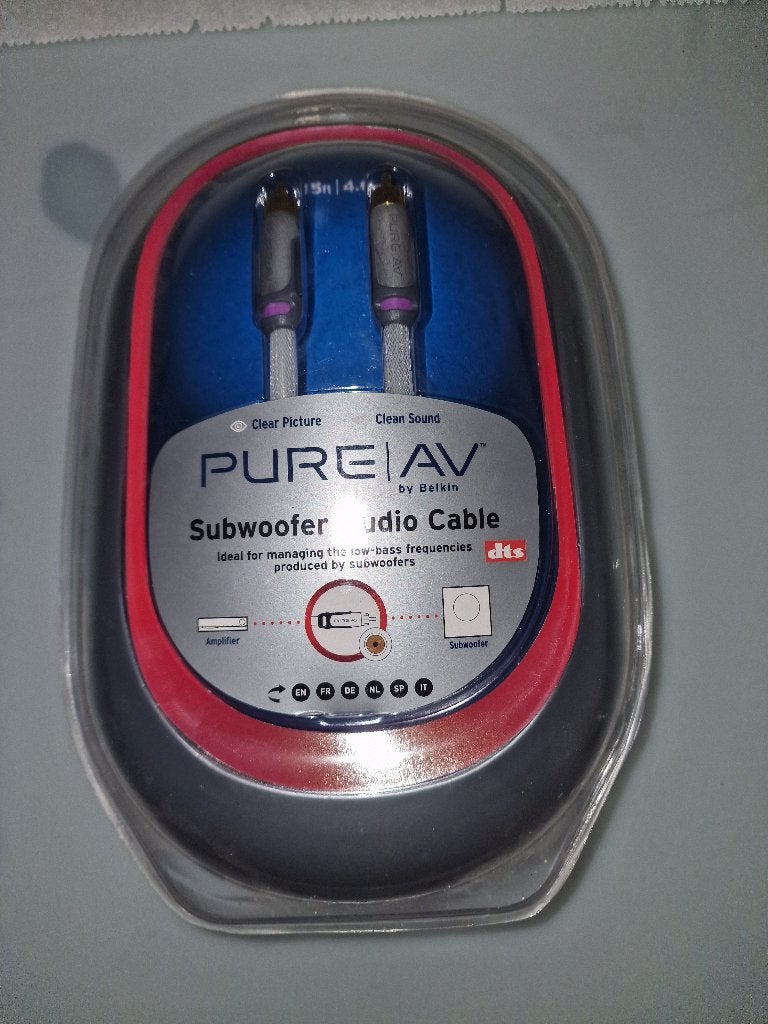 Subwoofer kabel (Nieuw) 4.6m, Audio, Tv en Foto, Audiokabels en Televisiekabels, Ophalen of Verzenden, Nieuw, 2 tot 5 meter, Overige kabels