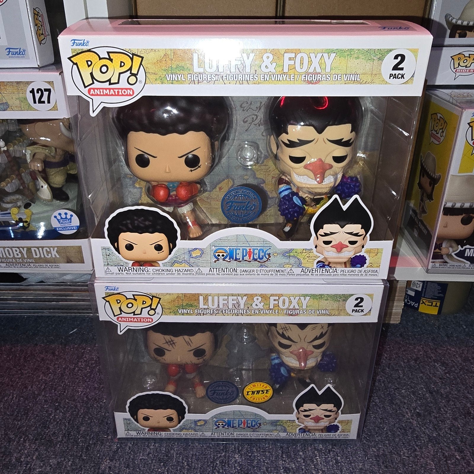 Funko Pop! One Piece Luffy & Foxy 2 pack (gewone en CHASE), Ophalen of Verzenden, Nieuw