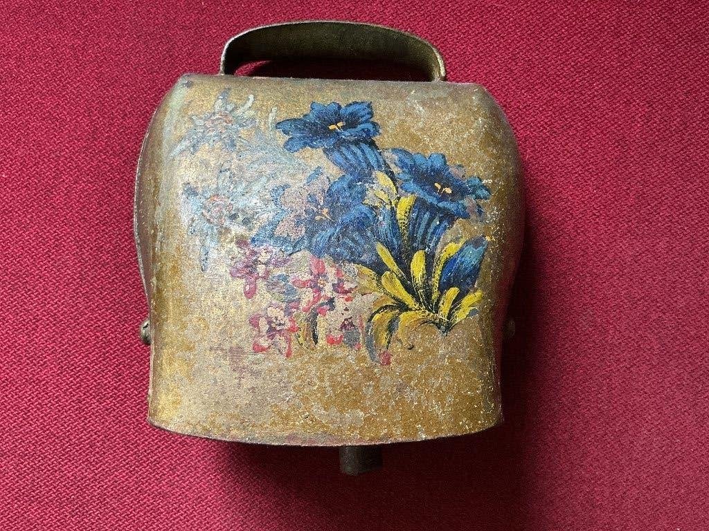 Antieke Koebel met Handgeschilderde Bloemen, Ophalen of Verzenden