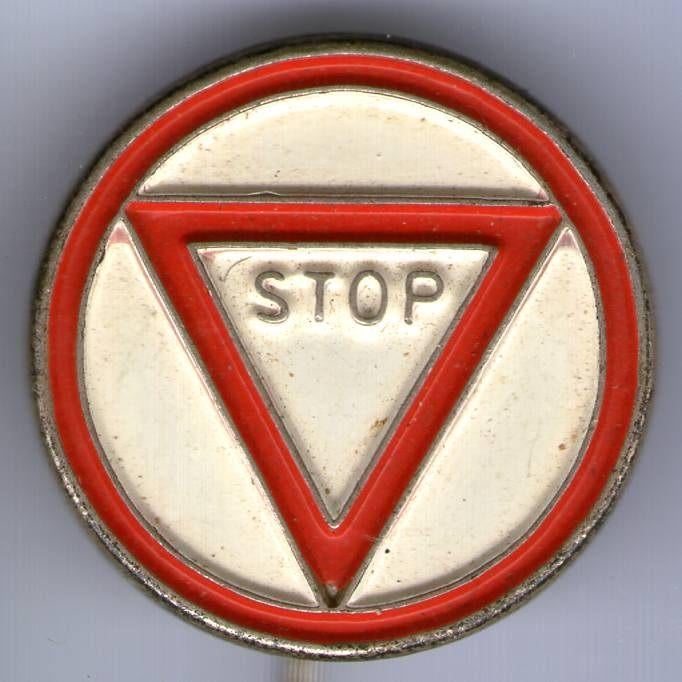 Verkeersbord zilverkleurig speldje ( X_027a ), Verzenden, Zo goed als nieuw, Transport, Speldje of Pin