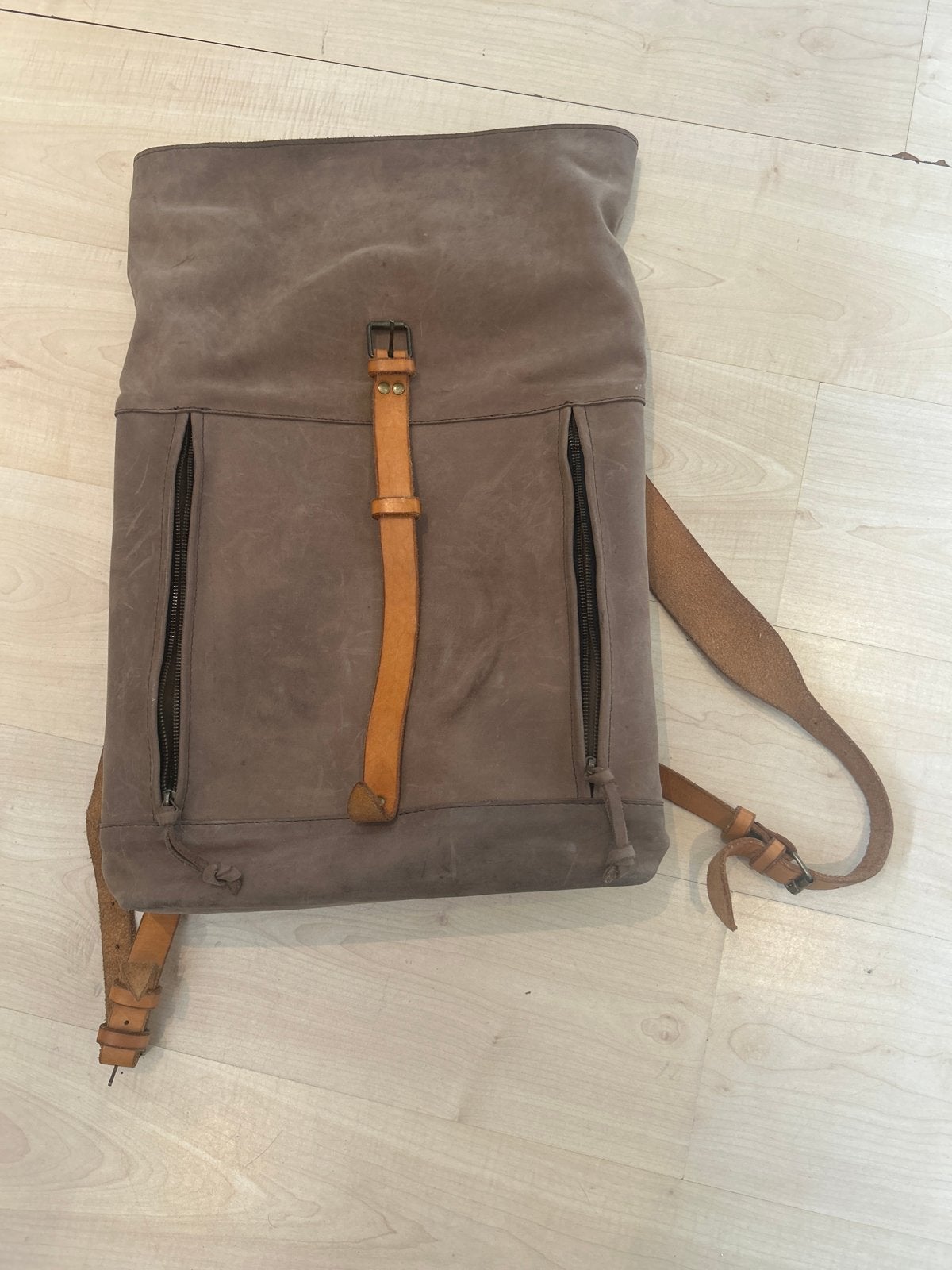 Kruk Garage Leren Rugzak - Vintage Stijl, Gebruikt, 25 tot 40 cm, Ophalen of Verzenden, Overige merken