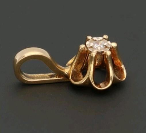 Vintage gouden hanger met diamant, Sieraden, Tassen en Uiterlijk, Antieke sieraden, Verzenden, Goud, Hanger, Met edelsteen
