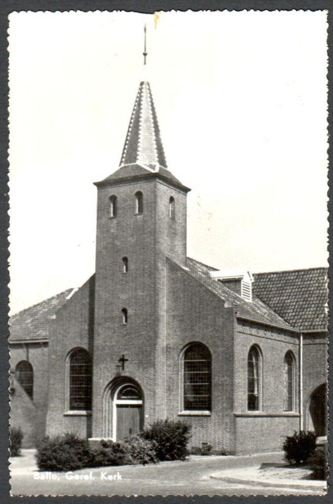 Oude Ansicht - Baflo Geref. Kerk - Gr., Ophalen of Verzenden, 1940 tot 1960, Gelopen, Groningen