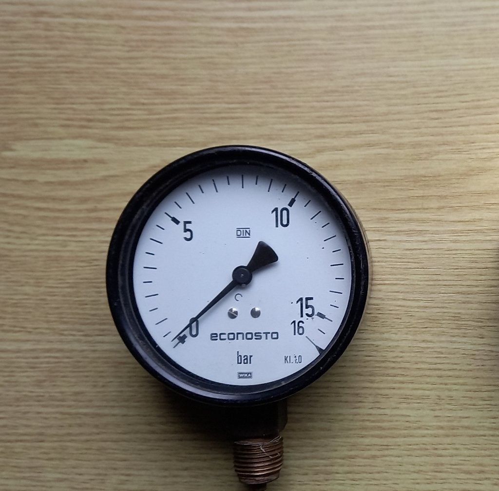 Manometer Rond 100 mm, Minder dan 25 liter, Ophalen of Verzenden, Zo goed als nieuw, 200 tot 400 liter/min