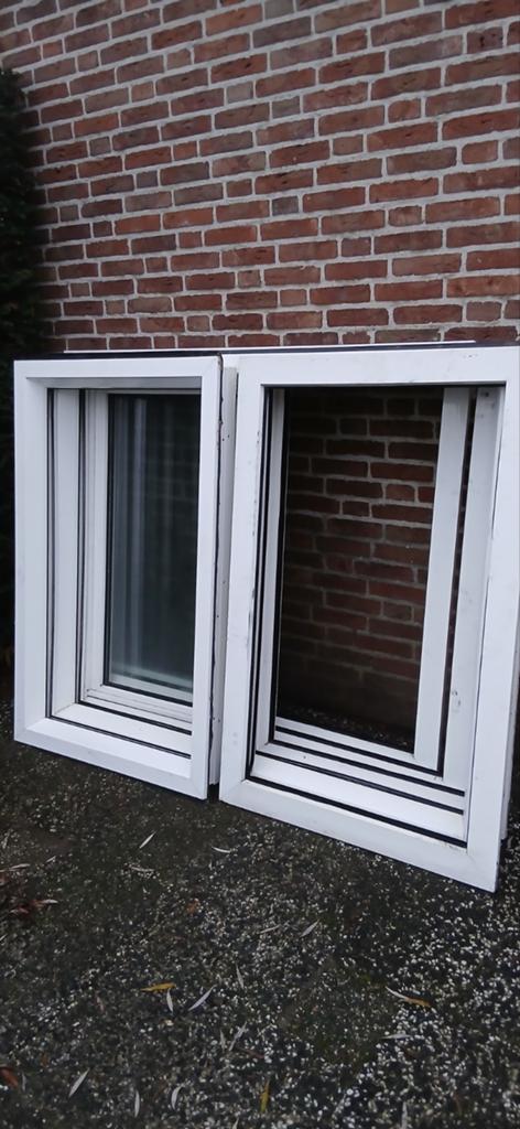 Kunstof kozijnen met dubbel glas ook 1 groot kozijn, Doe-het-zelf en Verbouw, Kozijnen en Schuifpuien, Ophalen, Kunststof, Raamkozijn