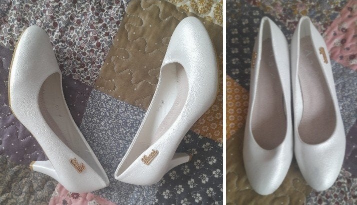 Nieuwe witte dames pumps met parel,  38, Ophalen of Verzenden, Nieuw, Wit, Pumps