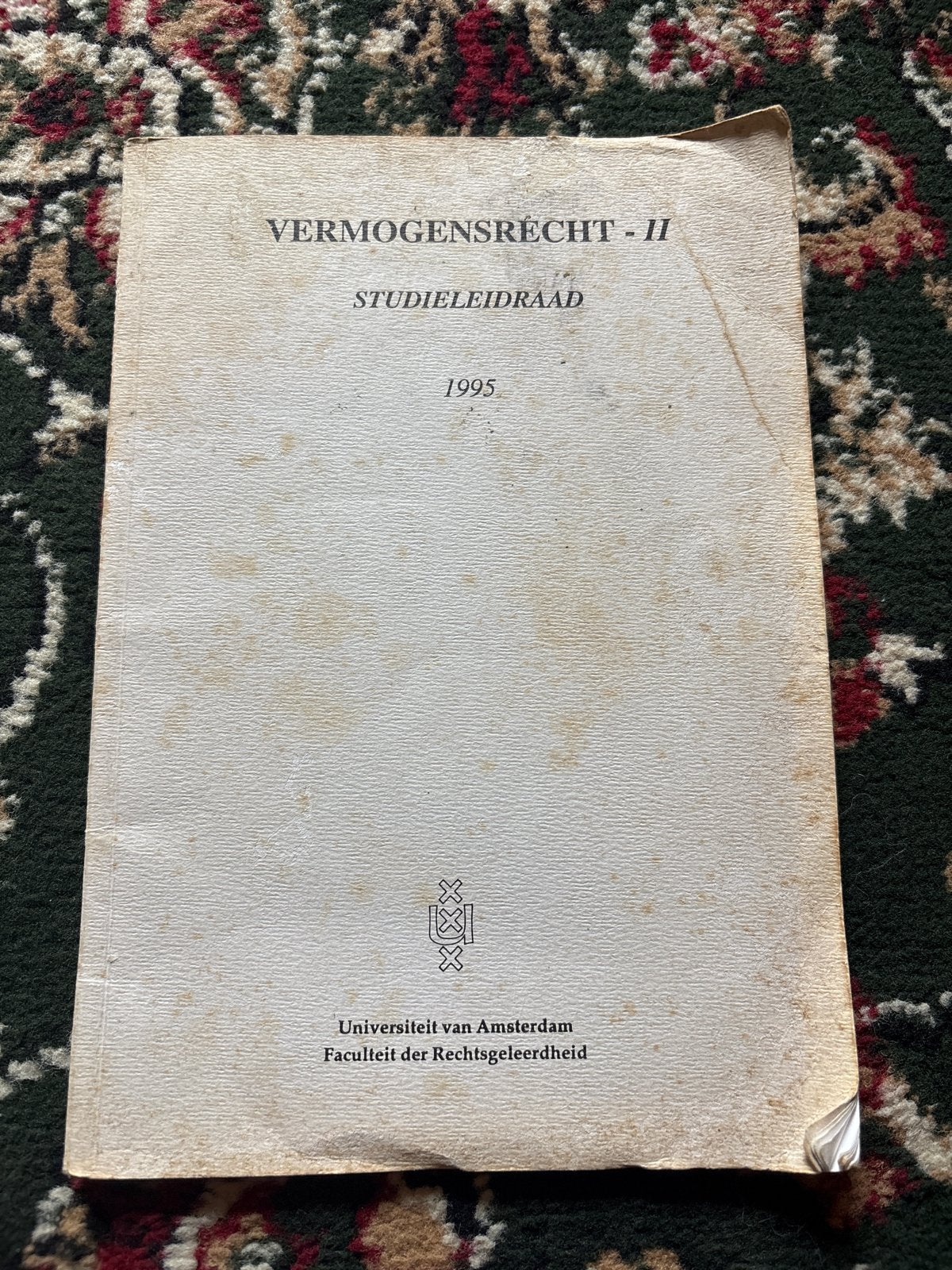 Vermogensrecht - II Studieleidraad Universiteit van Amsterda, Ophalen of Verzenden, Gamma, Gelezen, WO