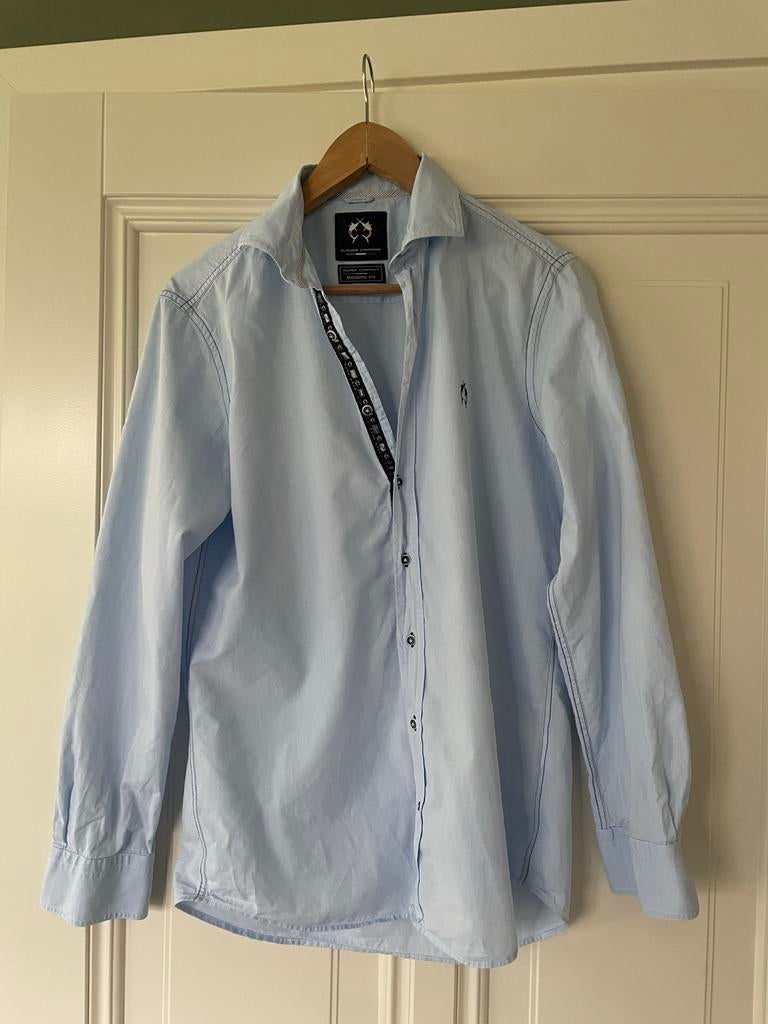 Claudio Campione overhemd, lichtblauw, maat M, Ophalen of Verzenden, Gedragen, Blauw, Halswijdte 39/40 (M)