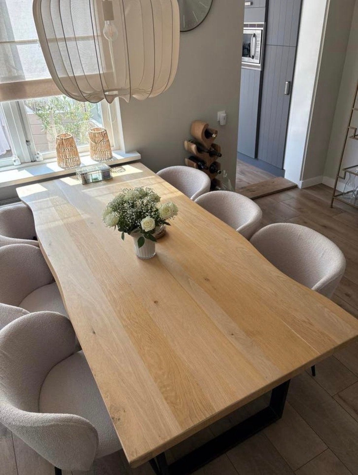 Light & Living Eikenhouten eettafel, Ophalen, 100 tot 150 cm, Eikenhout, Zo goed als nieuw