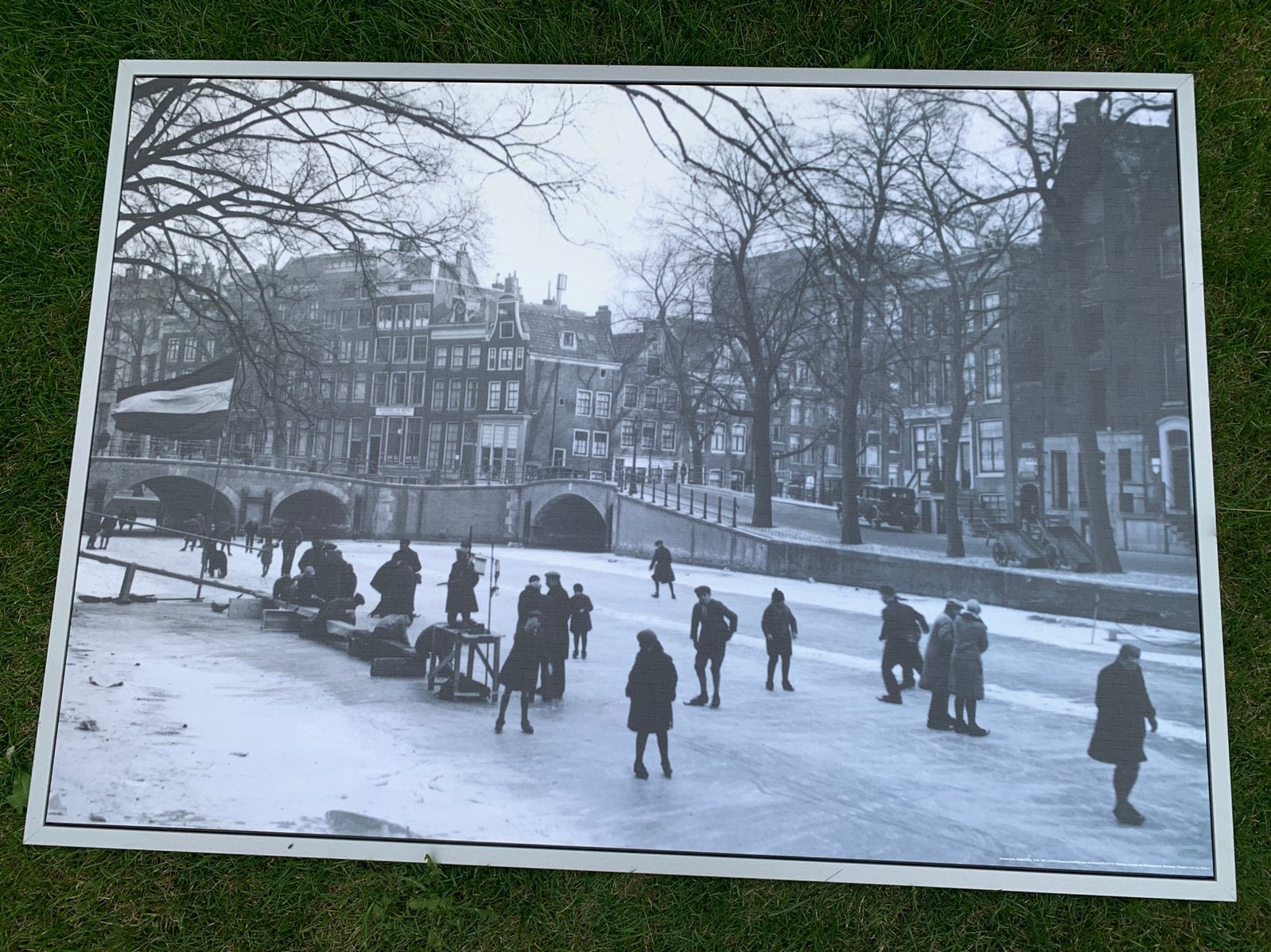IKEA MYRARP schilderij Amsterdamse grachten, Ophalen, 125 cm of meer, Zo goed als nieuw, Foto of Poster