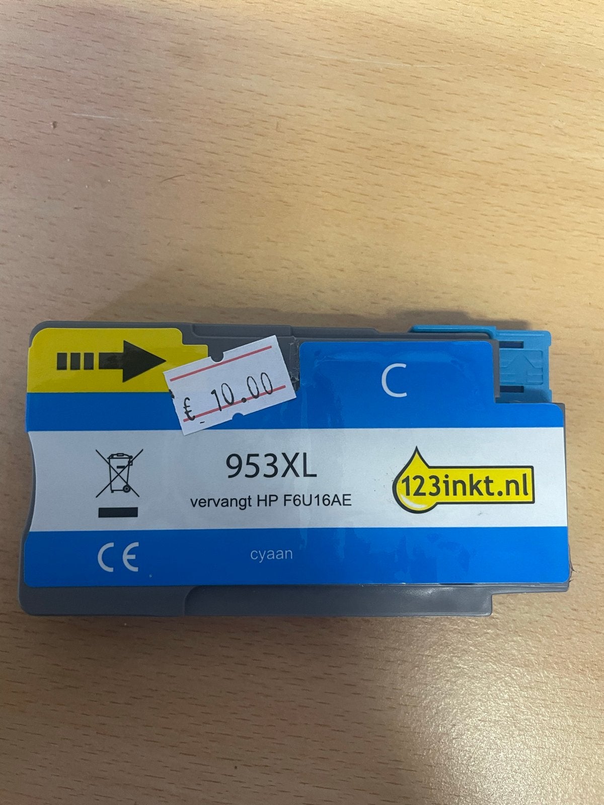 123inkt 953XL Cyaan Inktcartridge (vervangt HP F6U16AE), Ophalen of Verzenden, Nieuw, Cartridge