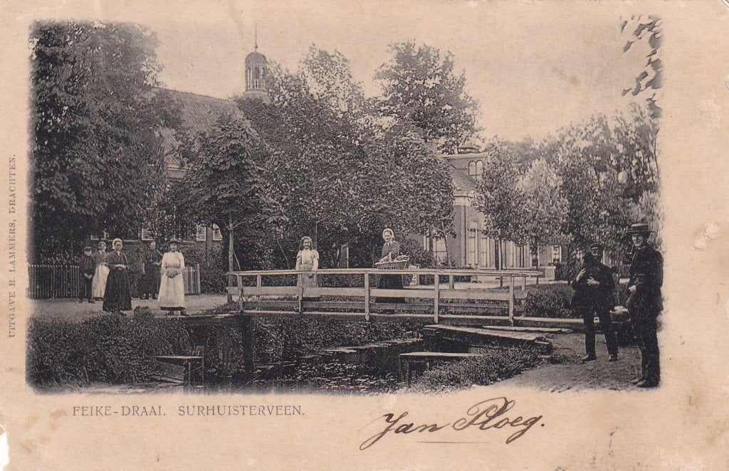 Ansichtkaart Feike-Draai, Surhuisterveen (voor 1920), Verzamelen, Ophalen of Verzenden, Voor 1920, Gelopen, Friesland