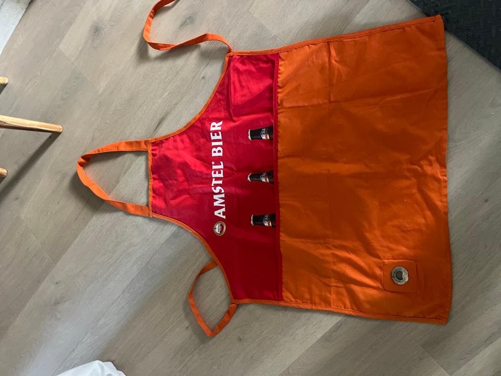 Amstel Bier Schort met Flesopener - Oranje/Rood, Ophalen of Verzenden, Zo goed als nieuw