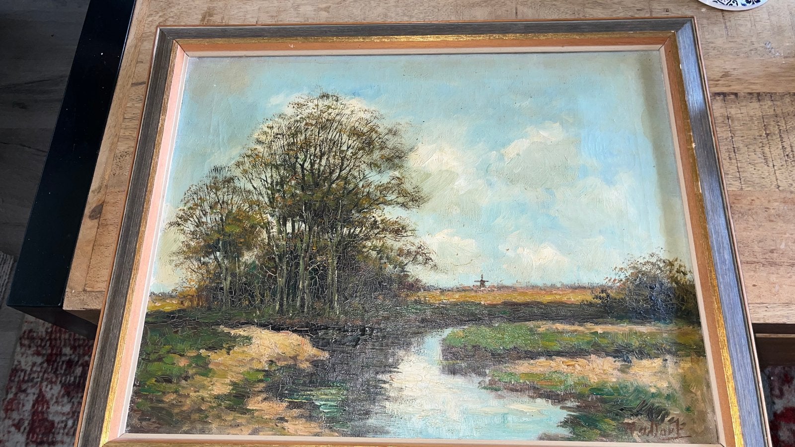 Olieverf schilderij, Antiek en Kunst, Kunst | Schilderijen | Klassiek, Doek, Ophalen of Verzenden, Landschap, Olieverf