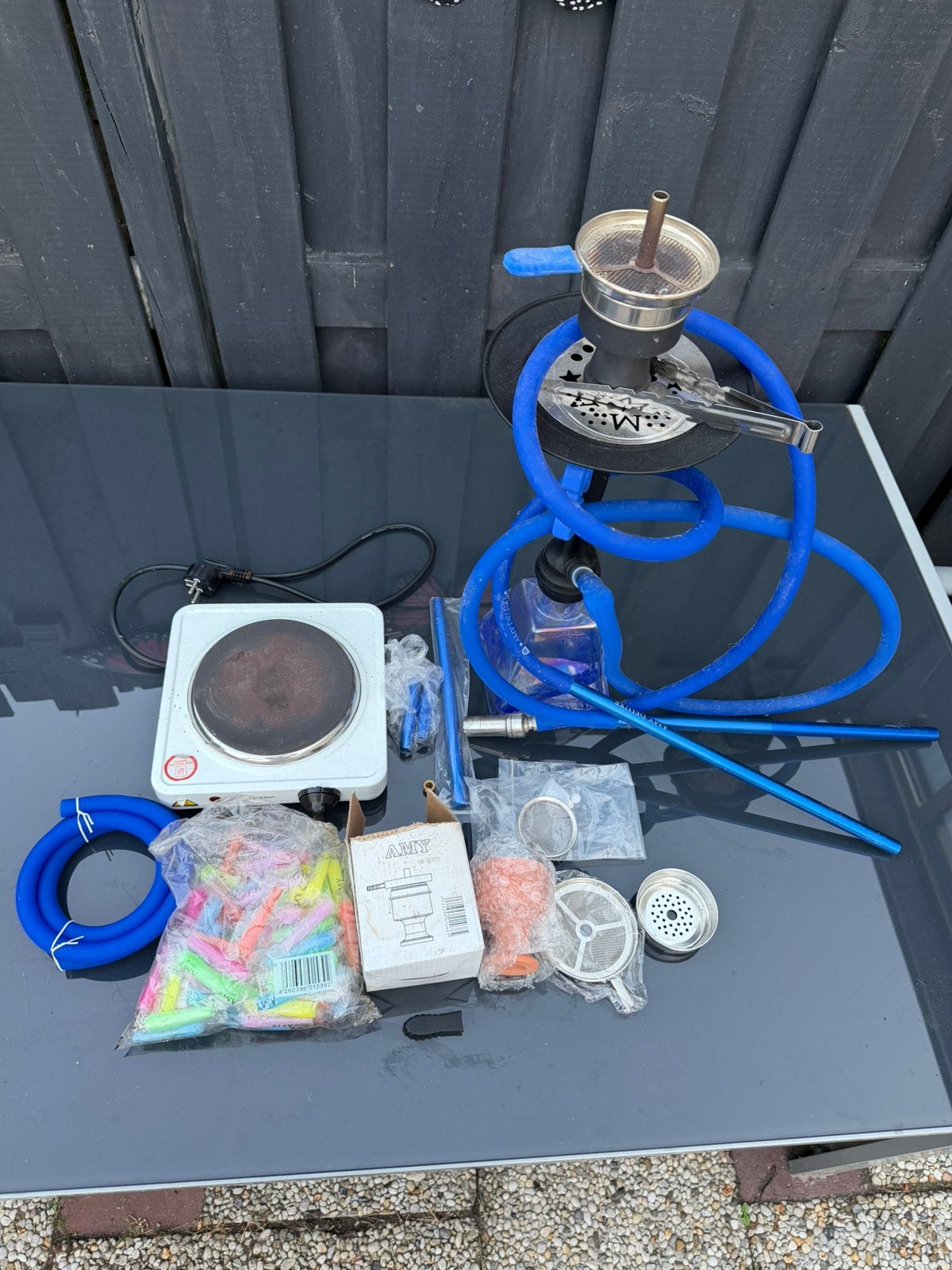 Amy Deluxe Waterpijp Compleet Shisha, Ophalen of Verzenden, Gebruikt, (Water)pijp