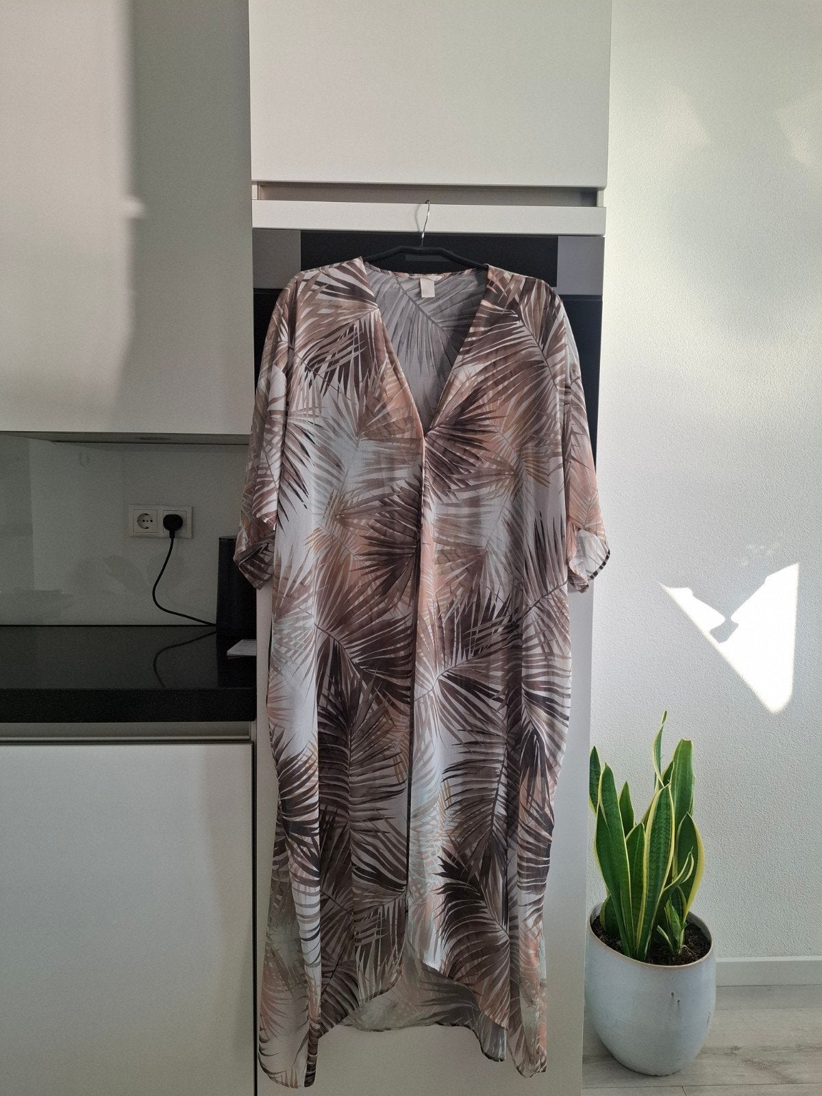 H&M strandjurk / kaftan, maat 44, 1x gedragen, H&M, Beige, Maat 42/44 (L), Ophalen of Verzenden