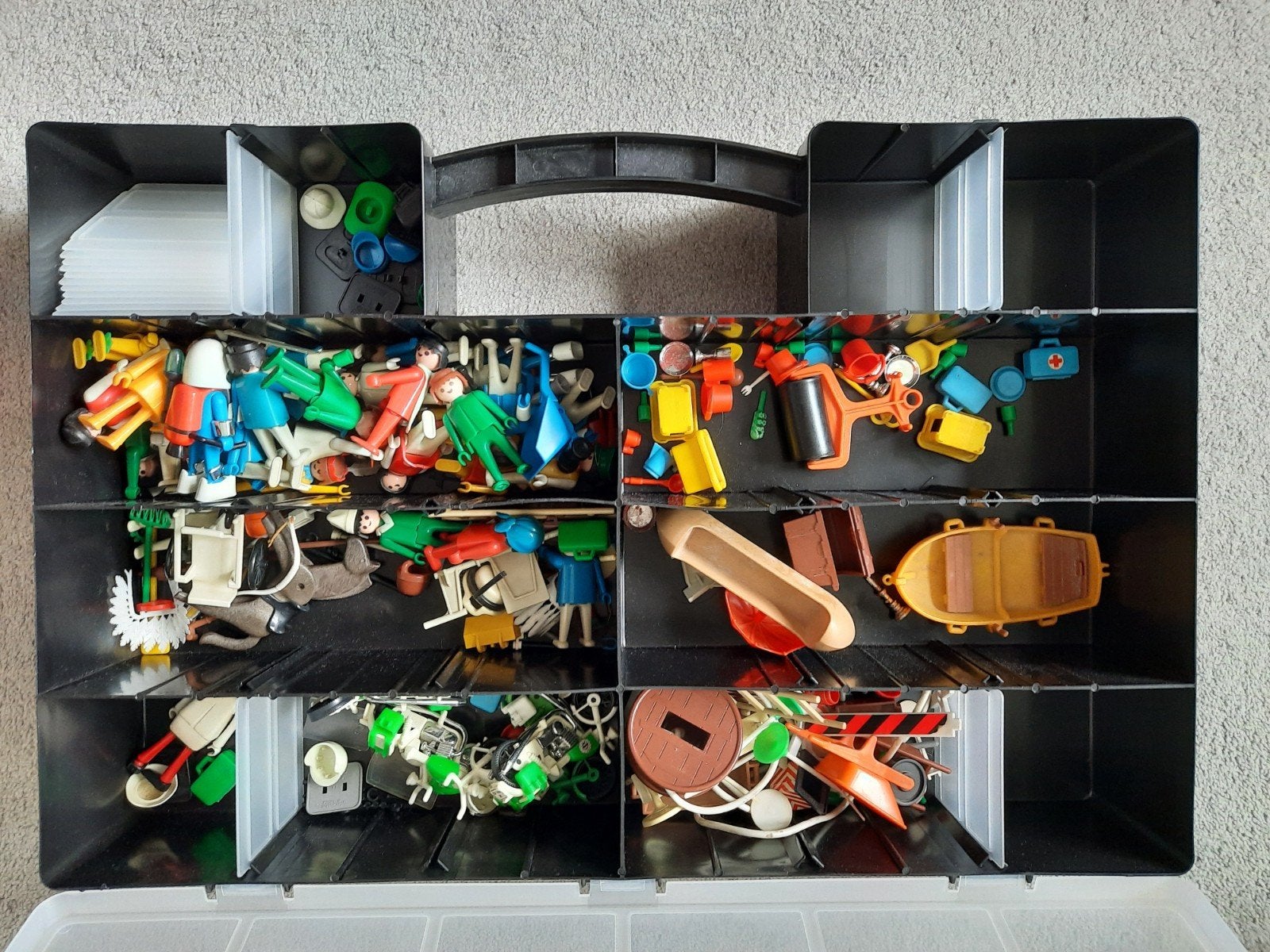 Playmobil caravan vintage jaren 70 + koffer met accessoires, Ophalen, Gebruikt