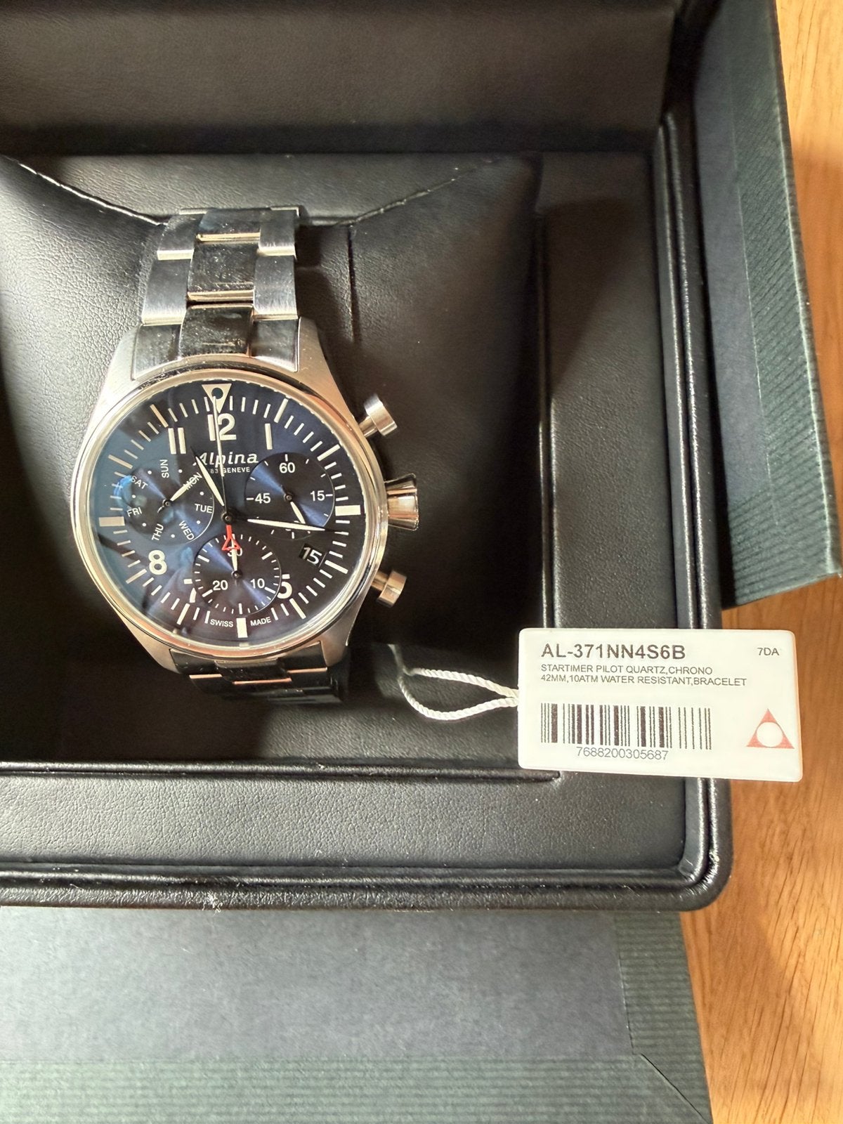 Alpina Startimer Pilot Chronograph | Nieuwstaat, Staal, Staal, Polshorloge, Ophalen of Verzenden