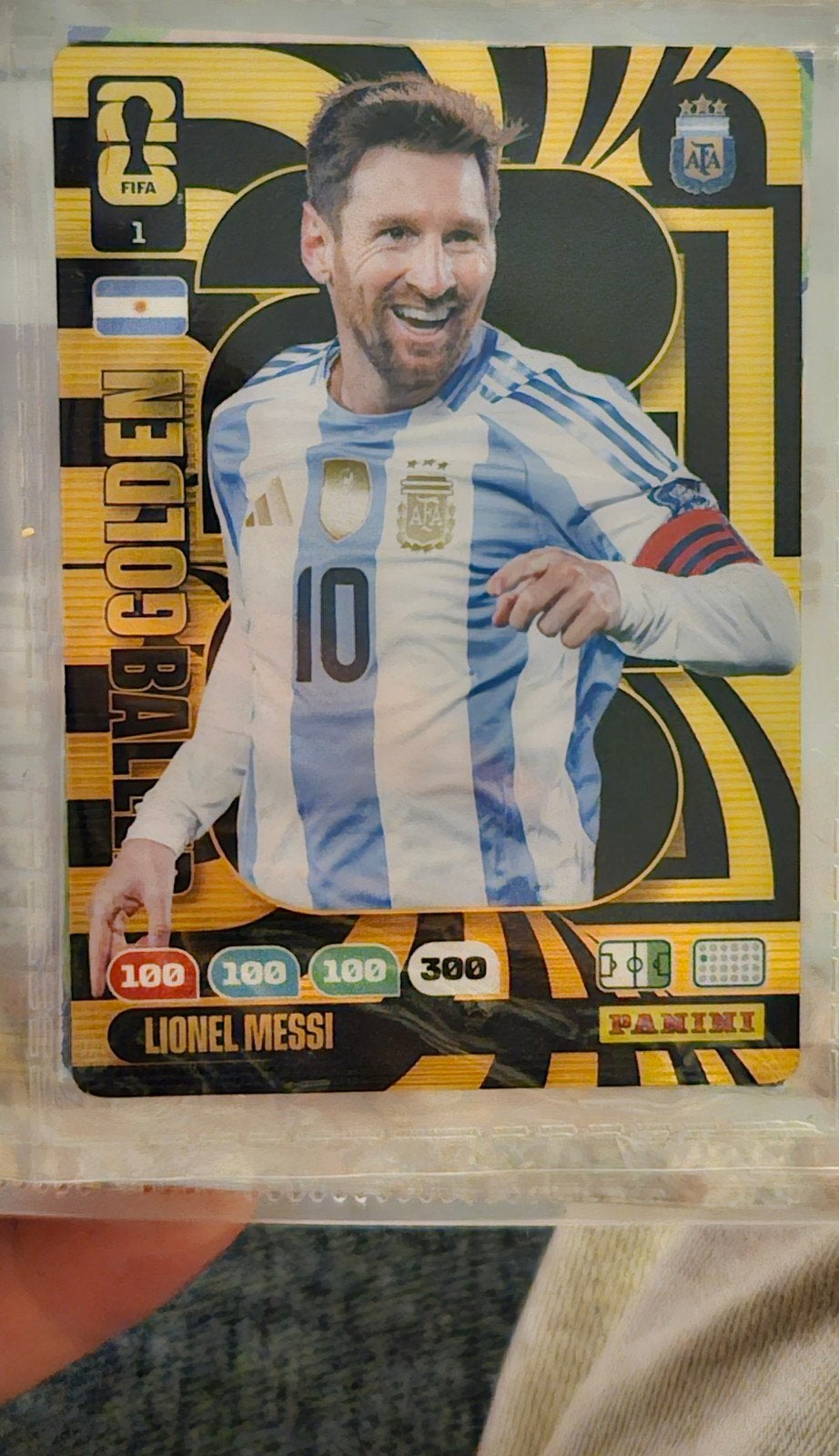 Lionel Messi Panini FIFA Golden Baller ruilen, Ophalen of Verzenden, Zo goed als nieuw, Buitenlandse clubs, Spelerskaart