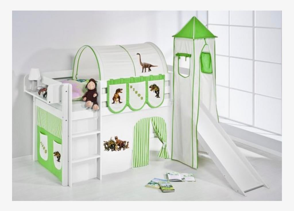 Dino Hoogslaper met glijbaan en speeltent, Ophalen, Gebruikt, Eenpersoons, Minder dan 160 cm