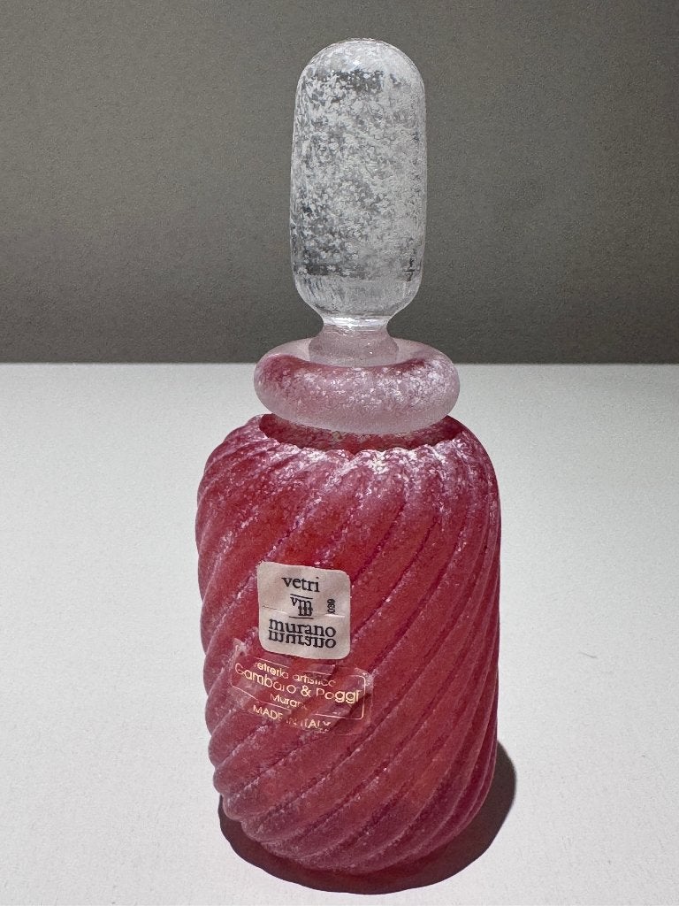 Murano glaswerk klein oranje flesje met stolp, Ophalen of Verzenden