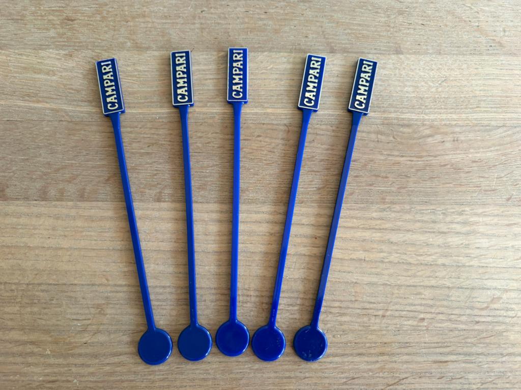 5 vintage Campari cocktail roerstaafjes, Verzamelen, Ophalen of Verzenden