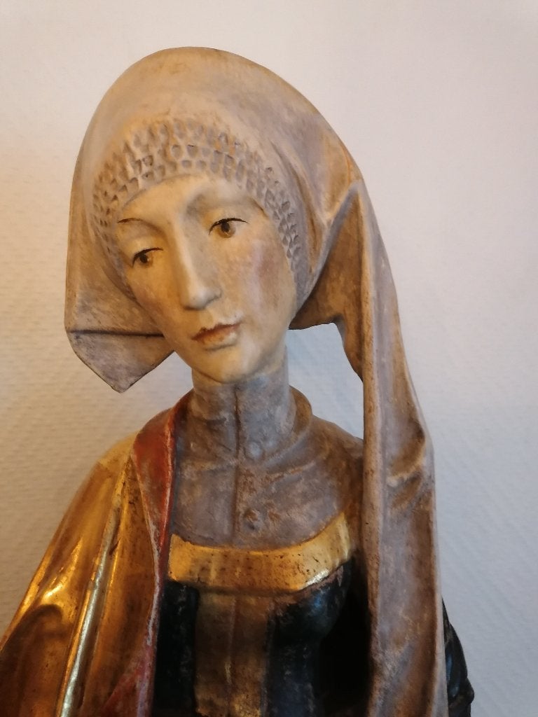 Hout  polychrome Saint Elizabeth of hungary, Ophalen