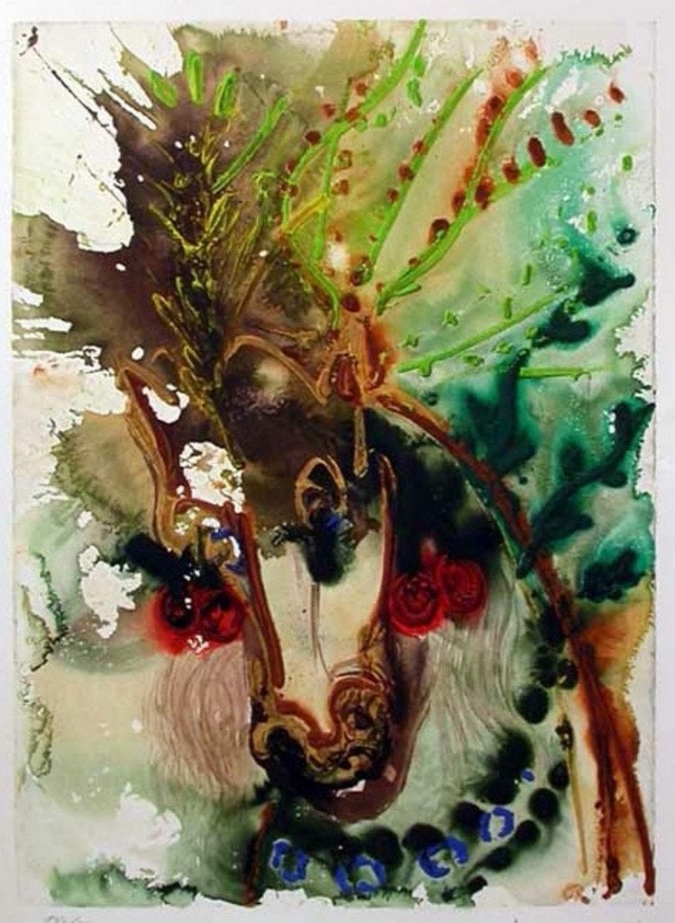 Salvador Dalí(1904)Lithografie"Les Chevaux Bucephal "Ges Gel, Antiek en Kunst, Kunst | Litho's en Zeefdrukken, Lithografie, Gelimiteerde oplage