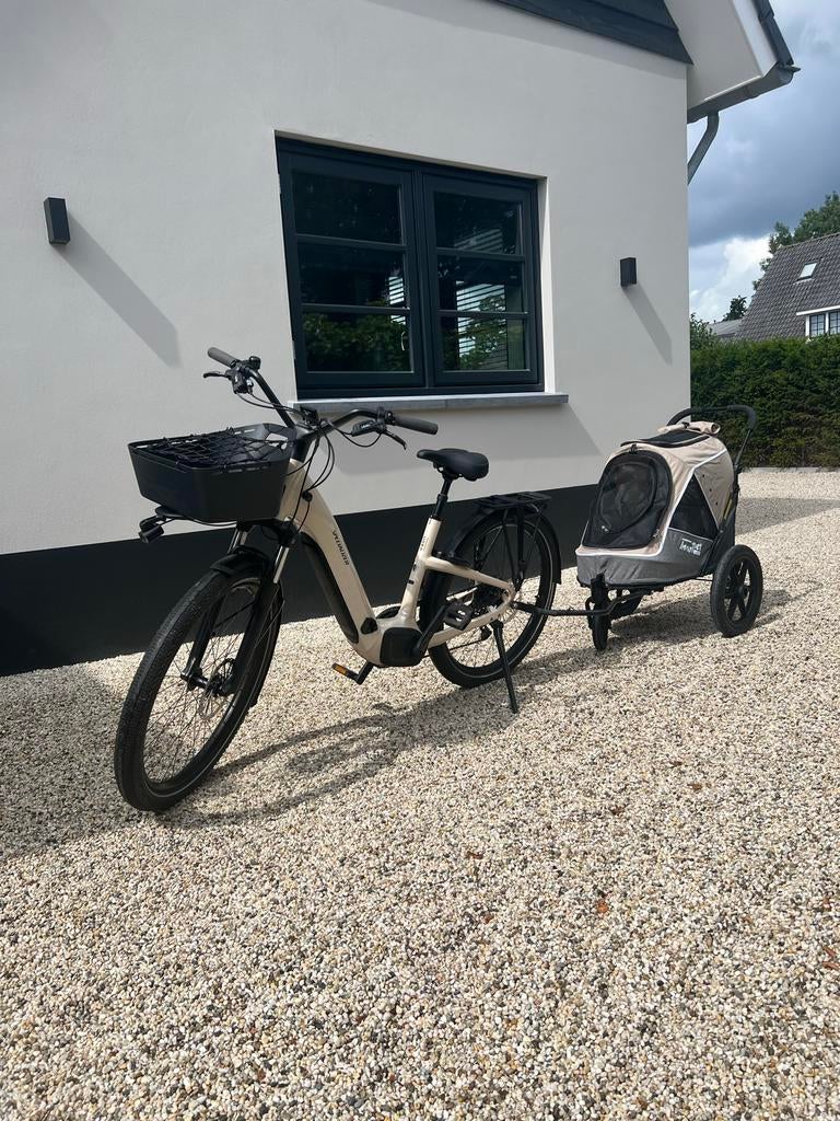 InnoPet 2-in-1 Hondenfietskar & Buggy (Beige) – Tot 30 kg, Ophalen