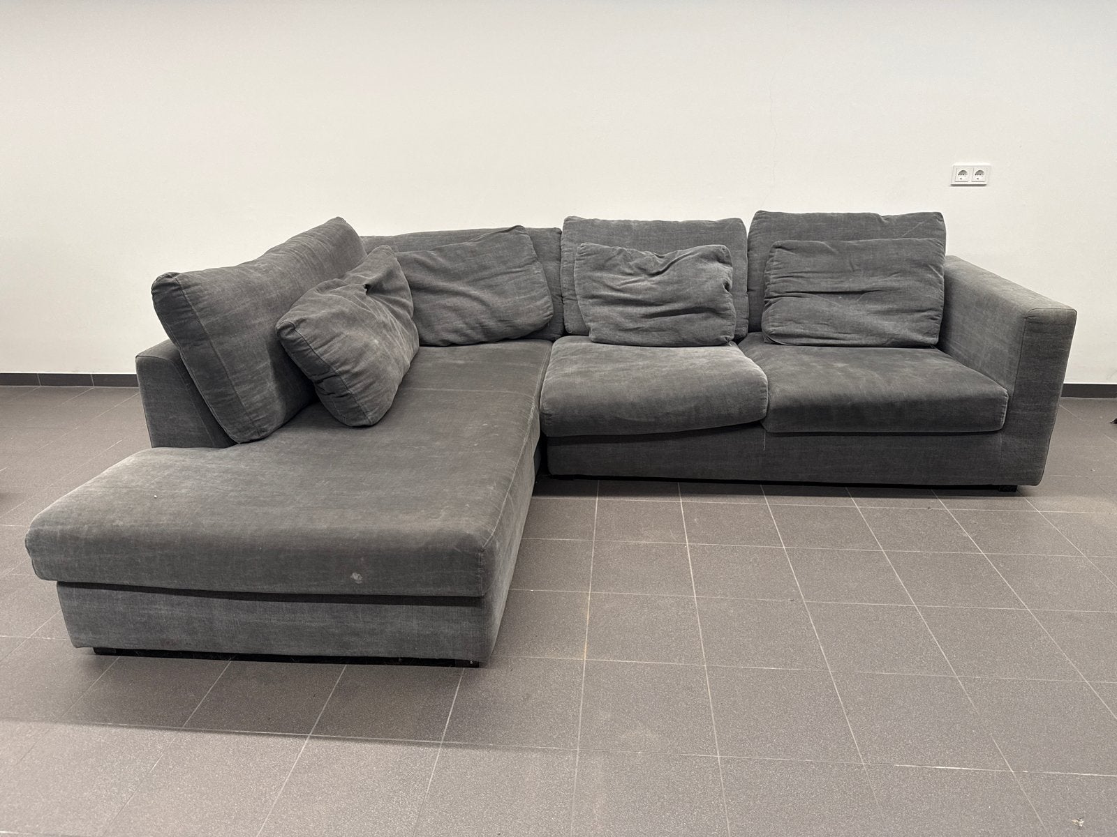 Grijze Hoekbank - Comfortabel en Sfeervol Wonen, Ophalen, Gebruikt, 100 tot 125 cm, Hoekbank