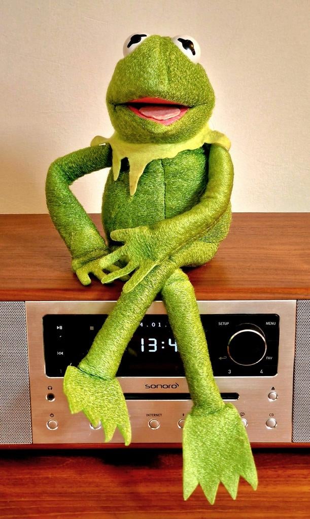 Sesamstraat Lang Alco Langeais kermit de kikker Muppets pop, Ophalen of Verzenden, Zo goed als nieuw, Pop, Levensecht of Reborn