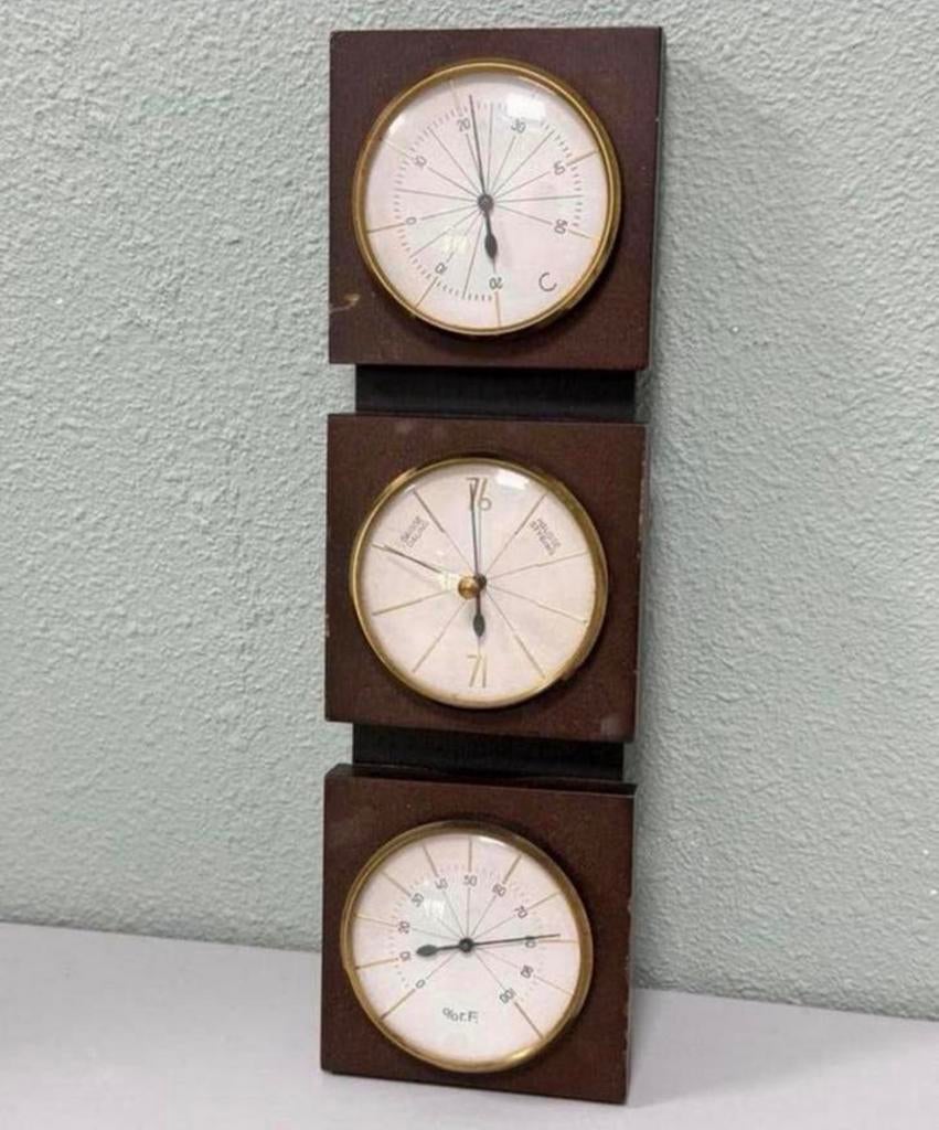 Antiek MCM Jason Duitsland Barometer Vochtigheid Weerstation, Ophalen of Verzenden, Zo goed als nieuw, H, H