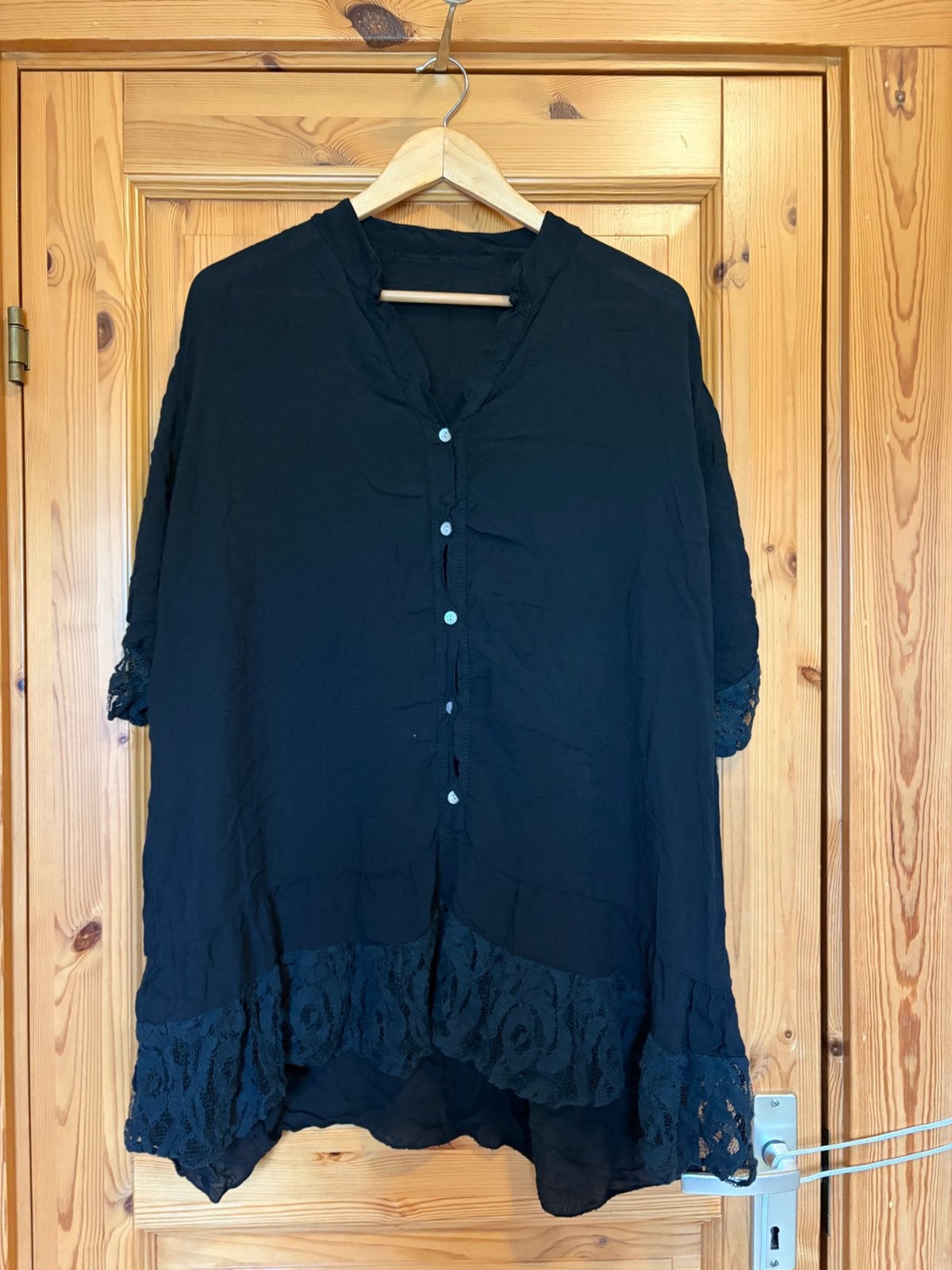 Tuniek zwart oto 77 lengte 80, Kleding | Dames, Grote Maten, Ophalen of Verzenden, Zo goed als nieuw, Zwart, Blouse of Tuniek