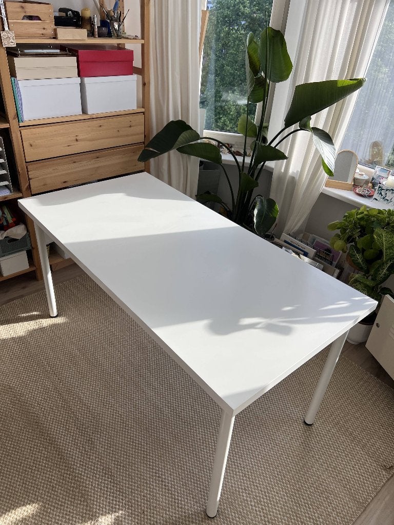 KEA LINNMON / ADILS Bureau Wit (150x75 cm), Huis en Inrichting, Bureaus, Gebruikt, Computerbureau, IKEA, Modern, Spaanplaat of MDF