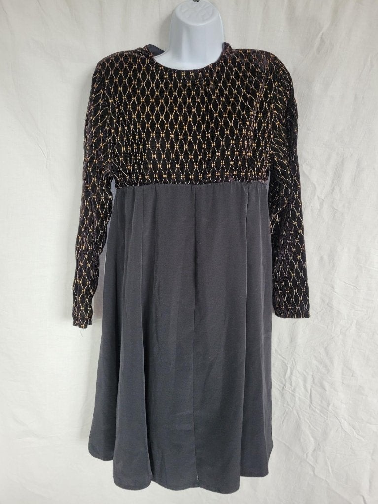 Aparte ouderwetse jurk met gouden versiering mt 38, Maat 38/40 (M), Carnaval, ., Ophalen of Verzenden