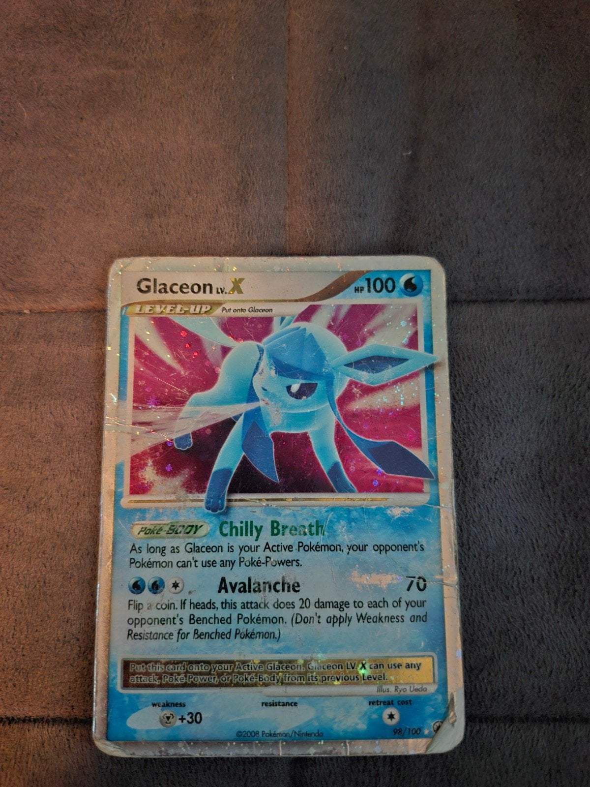 Glaceon LV.X, Ophalen of Verzenden, Gebruikt, Losse kaart