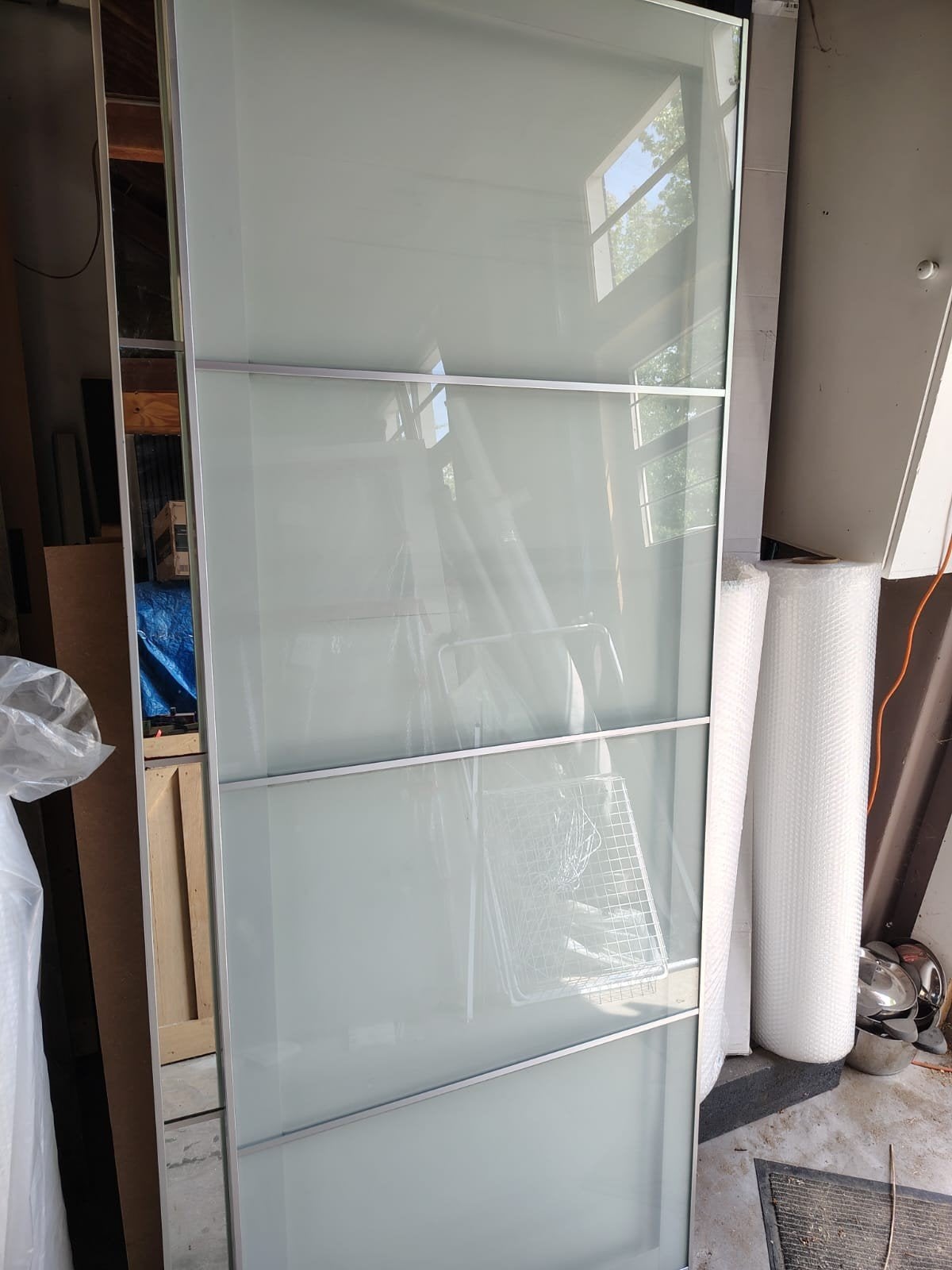 2 schuifdeuren voor Ikea pax kast. Spiegel + melkglas, Ophalen, Gebruikt, 50 tot 100 cm, Minder dan 25 cm