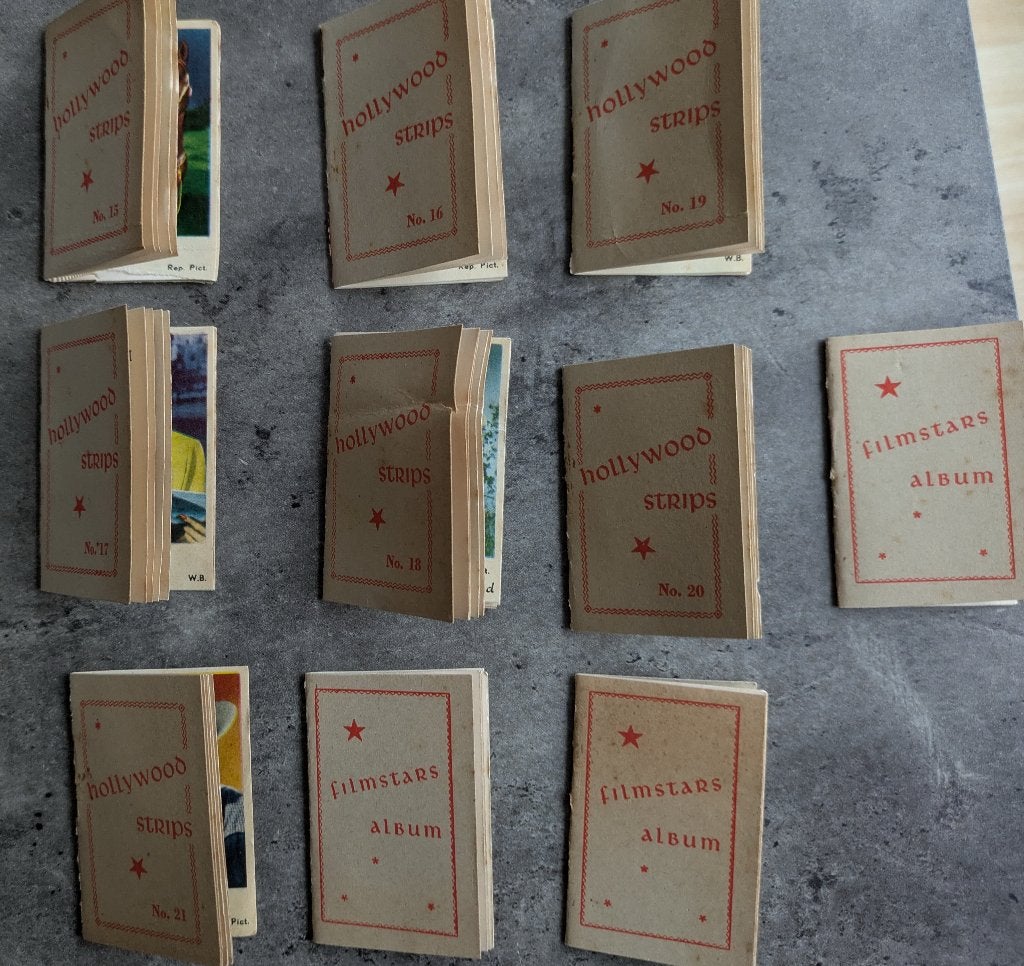 1952 MAPLE LEAF HOLLYWOOD STRIPS ALBUMS 10X CHROMO PLAATJES, Verzenden, Meerdere plaatjes