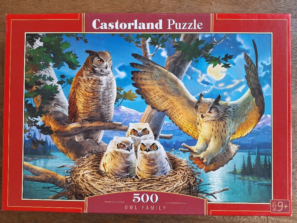 Castorland Legpuzzel 500 XL - Owl Family, Ophalen of Verzenden, 500 t/m 1500 stukjes, Zo goed als nieuw, Legpuzzel