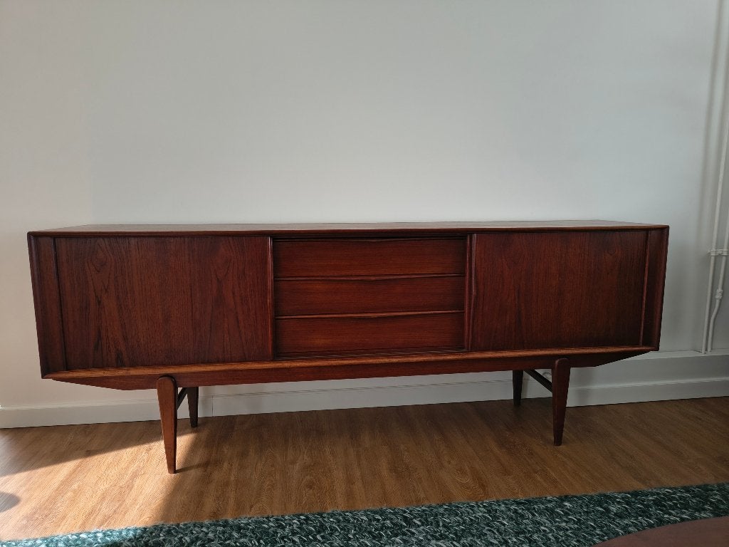 Vintage teakhouten dressoir, Ophalen, Gebruikt, Met deur(en), Mid century Deens design jaren 60