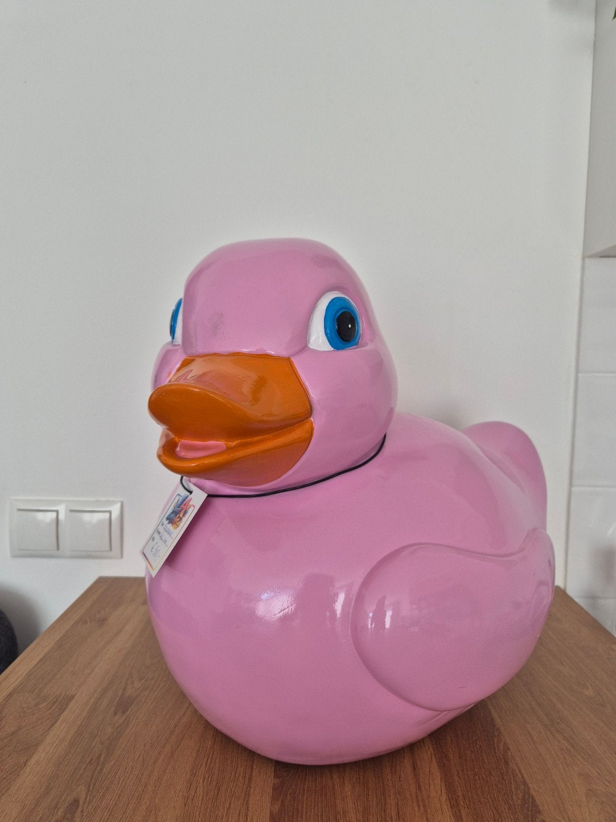 Roze badeend 40cm - Polyester - Binnen & Buiten, Huis en Inrichting, Woonaccessoires | Overige, Nieuw, Textiel, Roze, Ophalen of Verzenden
