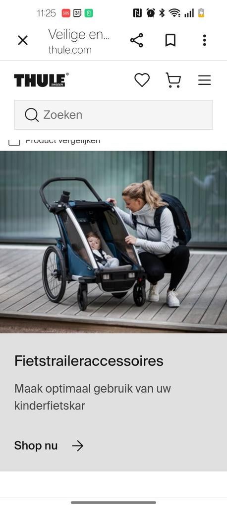 Thule Chariot Lite single fietskar, Fietsen en Brommers, Fietsaccessoires | Aanhangers en Karren, Ophalen of Verzenden, Zo goed als nieuw